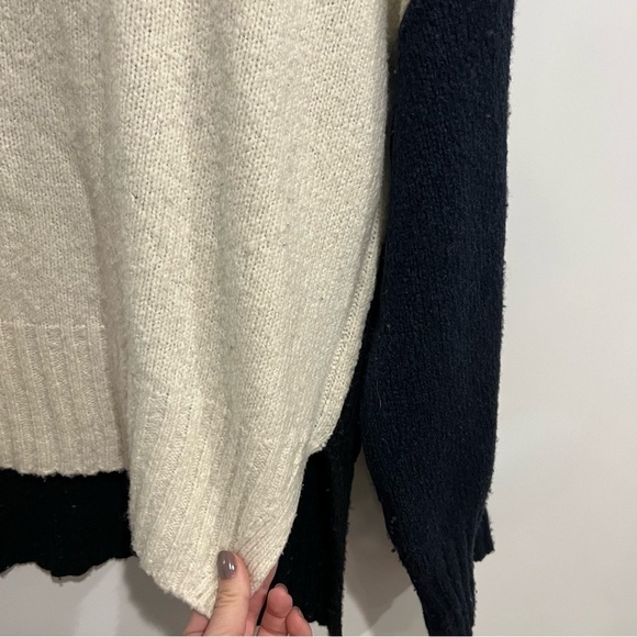 FRAME Color Blocked Sweater Turtleneck Pullover Wool Silk Cashmere - Picture 11 of 13